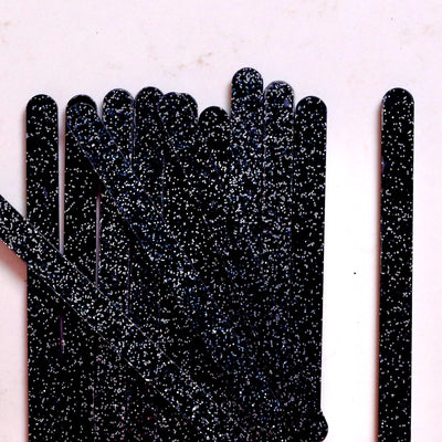24 Black Glitter Popsicle Sticks - The Sugar Art, Inc.