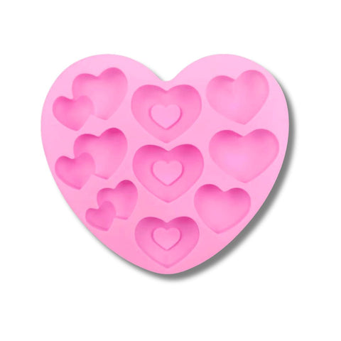9-Cavity Multi Heart Mold - Pink