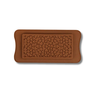 Chocolate Bar Mold (String of Hearts) - Brown -  - chocolate-bar-mold-string-of-hearts-brown - silicone - The Sugar Art