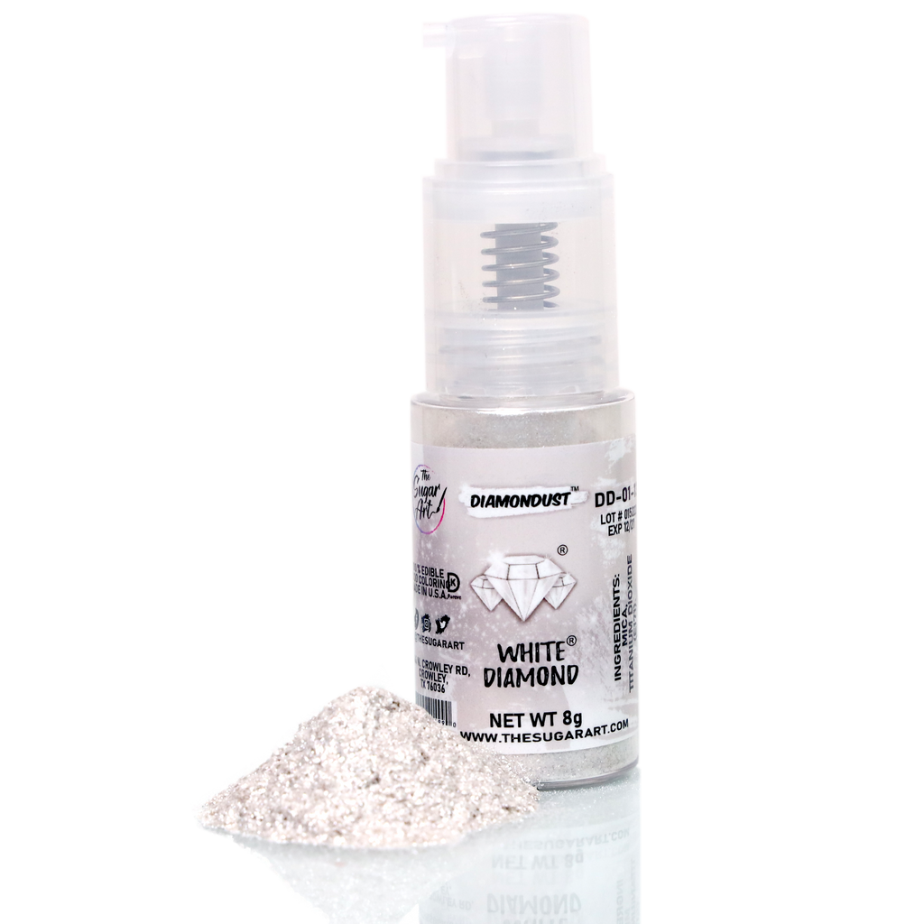 White Edible Glitter Large Spray Bottle