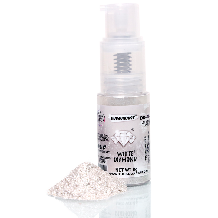 White Edible Glitter Large Spray Bottle