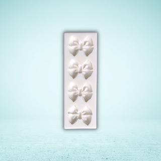 4 Cavity Small Bow Mold - White -  - 4-cavity-small-bow-mold-white - silicone - The Sugar Art
