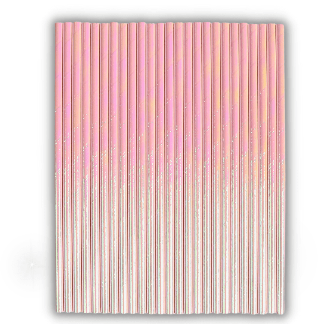 Pink Iridescent Straws / Cake Pop Stick - The Sugar Art, Inc.