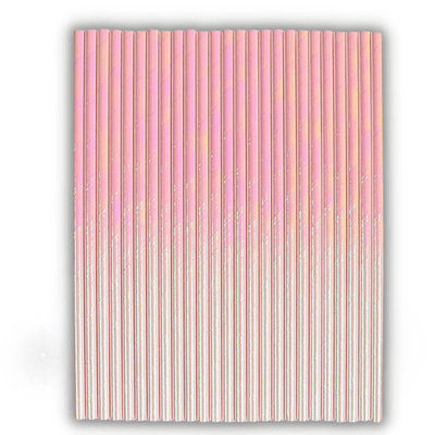  24 Pink Iridescent Straws / Cake Pop Stick