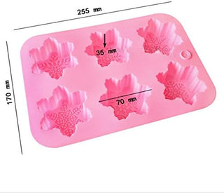 Large Snowflake Mold - Pink -  - snowflake-cake-mold-pink - silicone - The Sugar Art