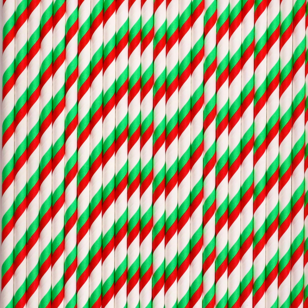 24 Christmas Stripe Straws / Cake Pop Sticks