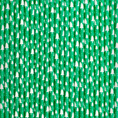  24 Christmas Tree Green Straws / Cake Pop Sticks