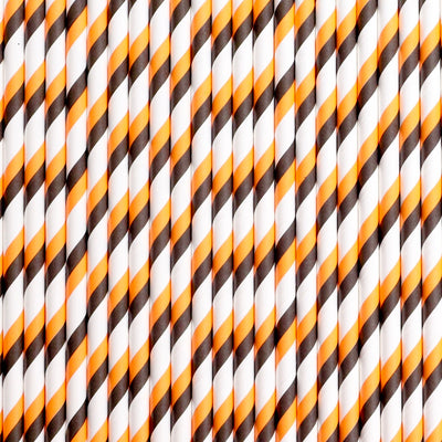  24 Halloween Stripes Straws / Cake Pop Stick