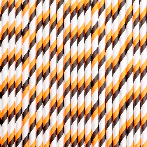 24 Halloween Stripes Straws / Cake Pop Stick