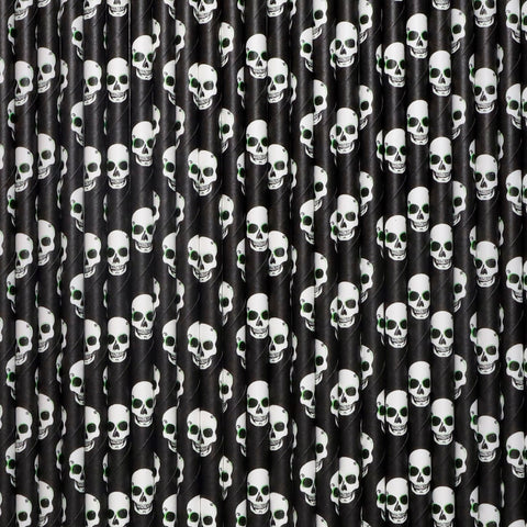 24 Halloween Skull Straws / Cake Pop Stick