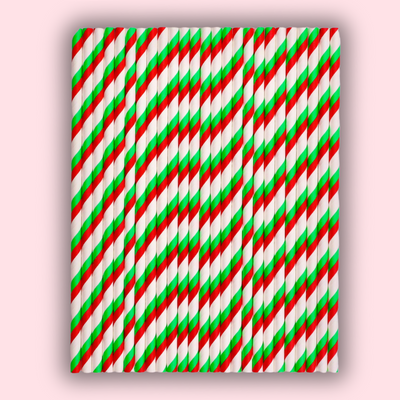 24 Christmas Stripe Straws / Cake Pop Sticks - The Sugar Art, Inc.