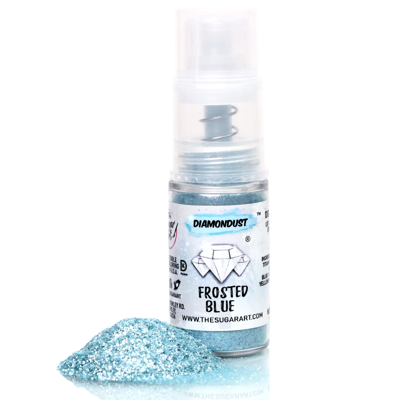 Frosted Blue Glitter Small Spray Bottle - The Sugar Art, Inc.