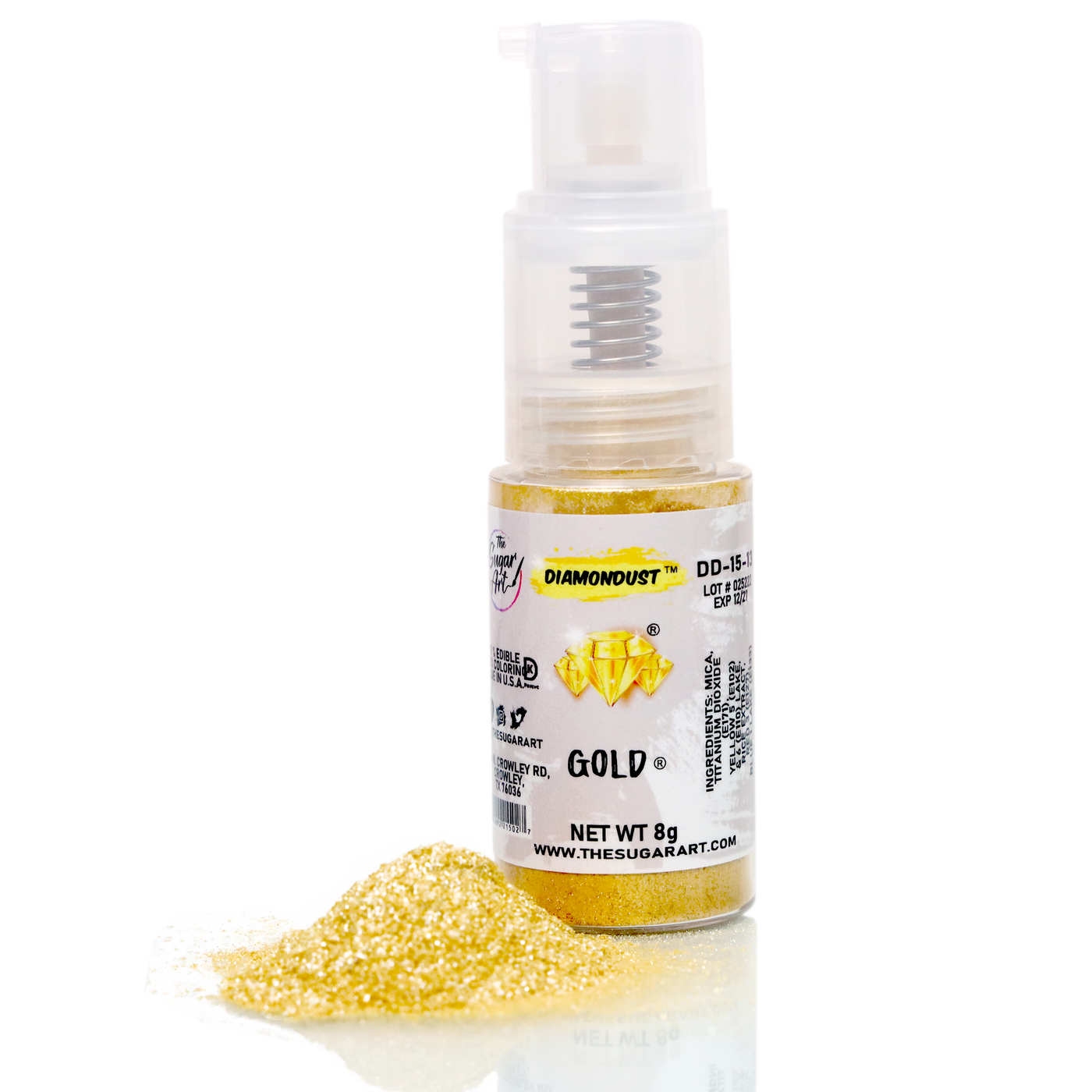 Large Spray Gold Edible Glitter - The Sugar Art, Inc.