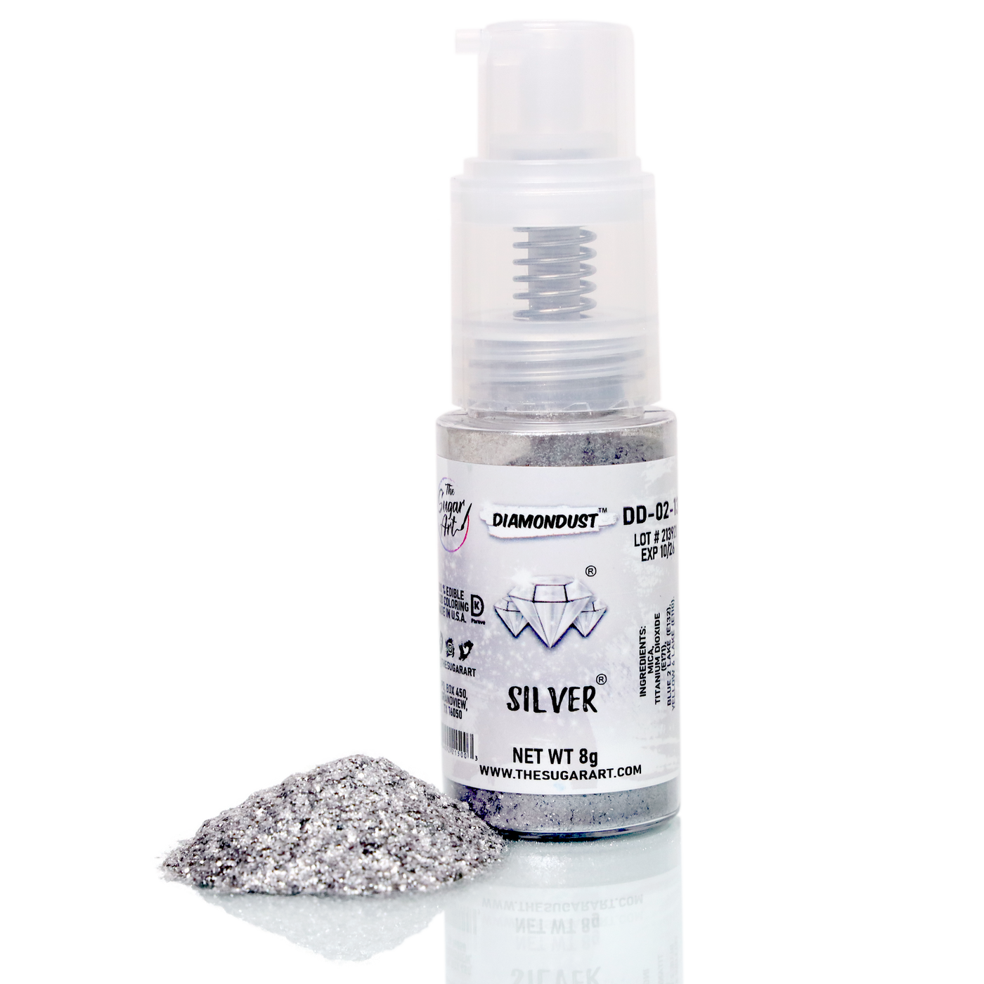 Large Spray Silver Edible Glitter - The Sugar Art, Inc.