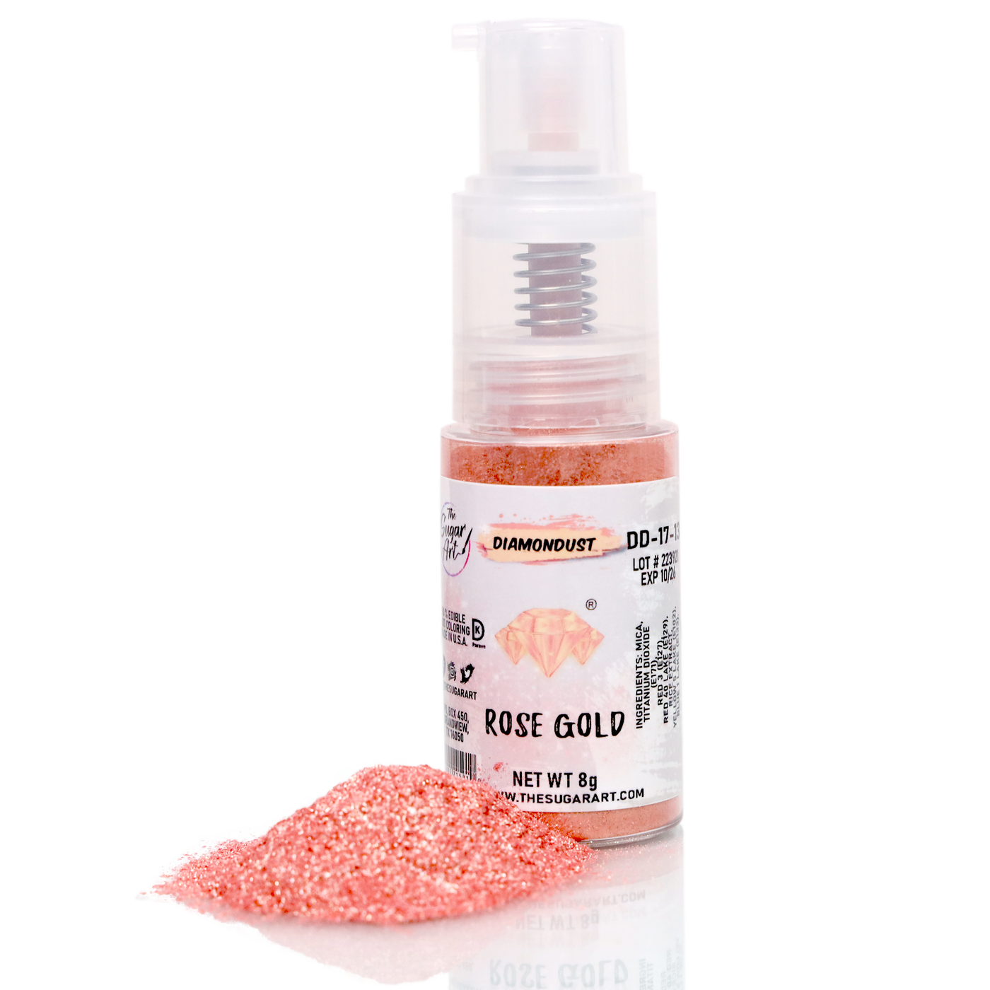 Large Spray Rose Gold Edible Glitter - The Sugar Art, Inc.