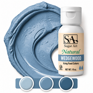 Wedgewood natural color bottle with icing swatch and light, medium and dark tones