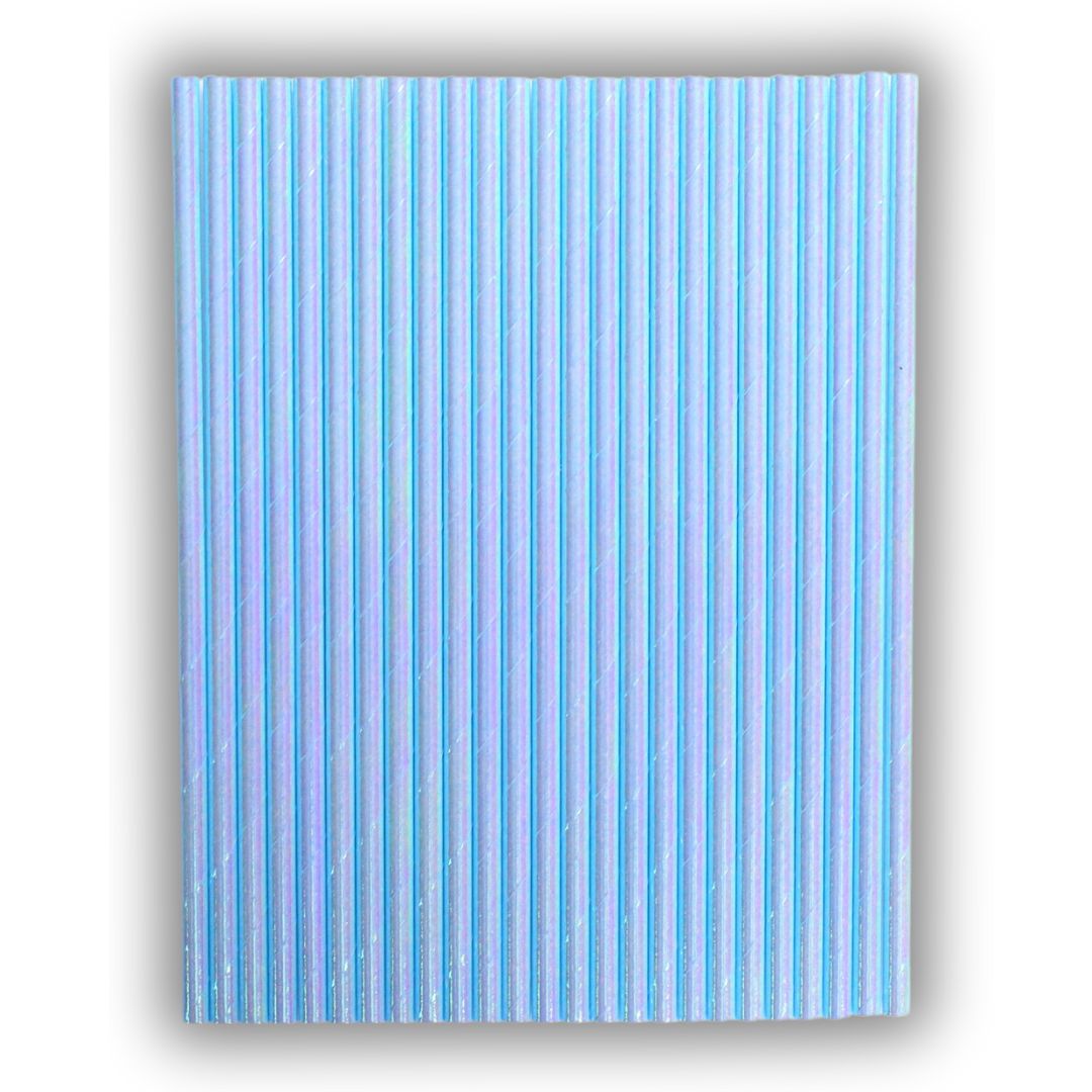 24 Blue Iridescent Straws / Cake Pop Stick - The Sugar Art, Inc.
