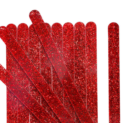 24 Red Glitter Popsicle Sticks