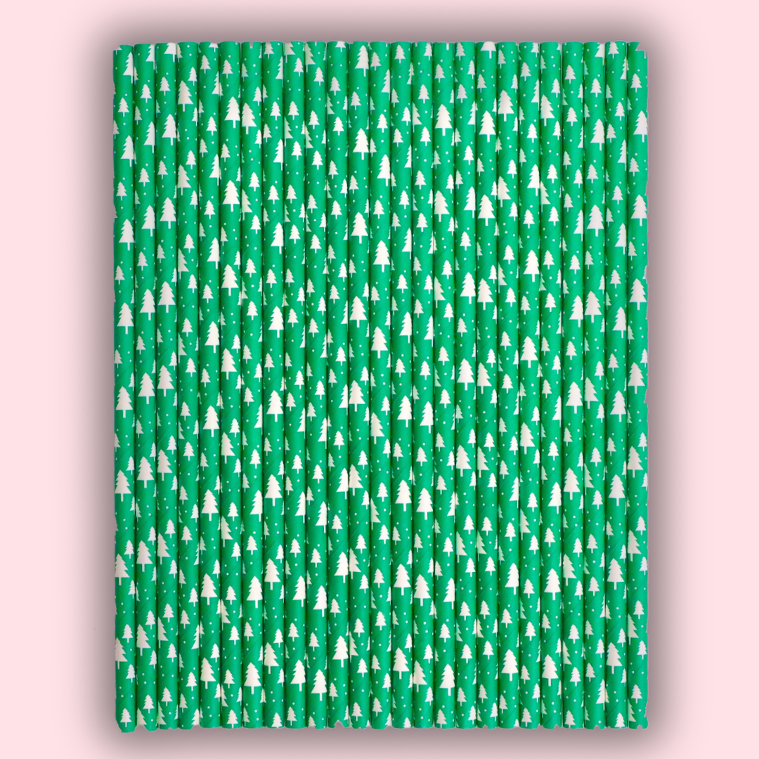 24 Christmas Tree Green Straws / Cake Pop Sticks - The Sugar Art, Inc.
