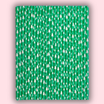 24 Christmas Tree Green Straws / Cake Pop Sticks - The Sugar Art, Inc.