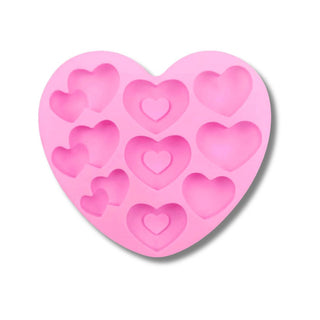 9-Cavity Multi Heart Mold - Pink -  - 9-cavity-multi-heart-mold-pink - silicone - The Sugar Art