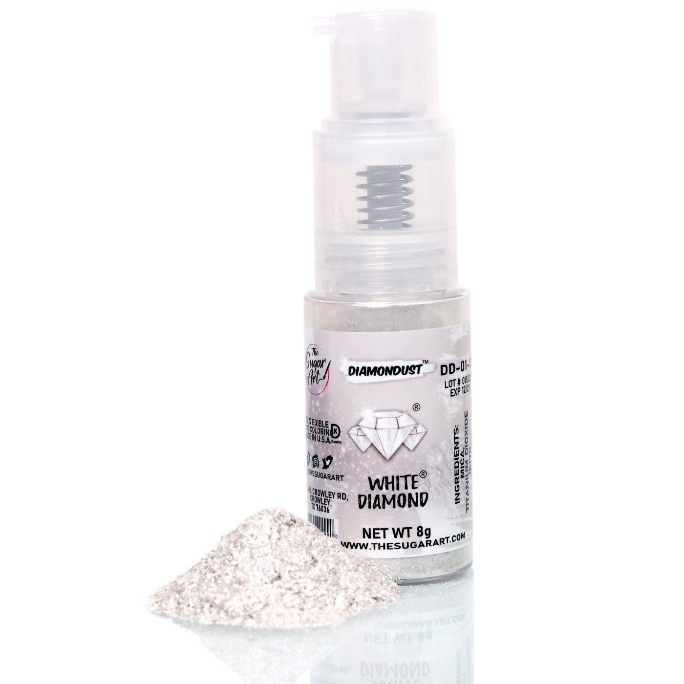 Large Spray White Diamond Edible Glitter - The Sugar Art, Inc.