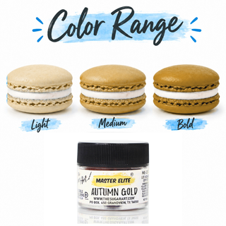 Master Elite Autumn Gold food color range from light to bold