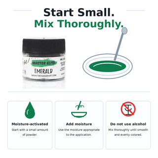 Master Elite Emerald food color moisture activation instructions