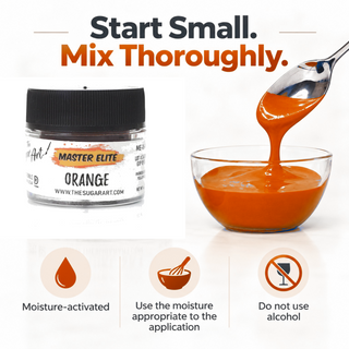 Master Elite Orange food color critical rule: start small and mix thoroughly