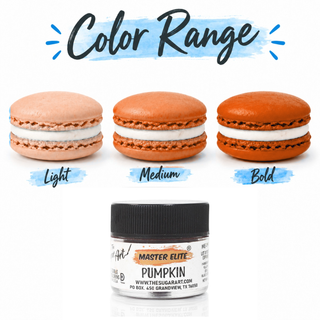 Master Elite Pumpkin food color range from light to bold