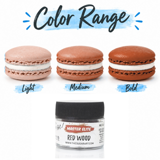 Master Elite Red Wood food color range from light to bold