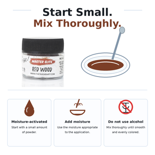 Master Elite Red Wood food color moisture activation instructions