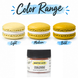 Master Elite Sunshine food color range from light to bold