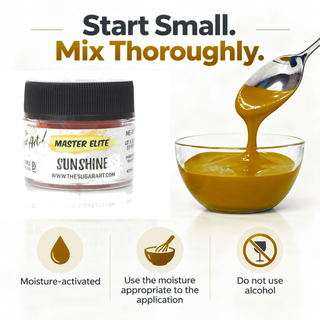 Master Elite Sunshine food color critical rule: start small and mix thoroughly