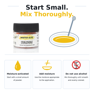 Master Elite Sunshine food color moisture activation instructions