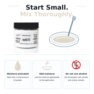 Master Elite White food color moisture activation instructions