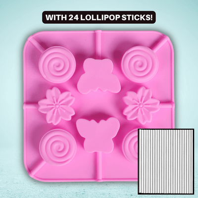  Lollipop Mold - Flowers & Butterflies