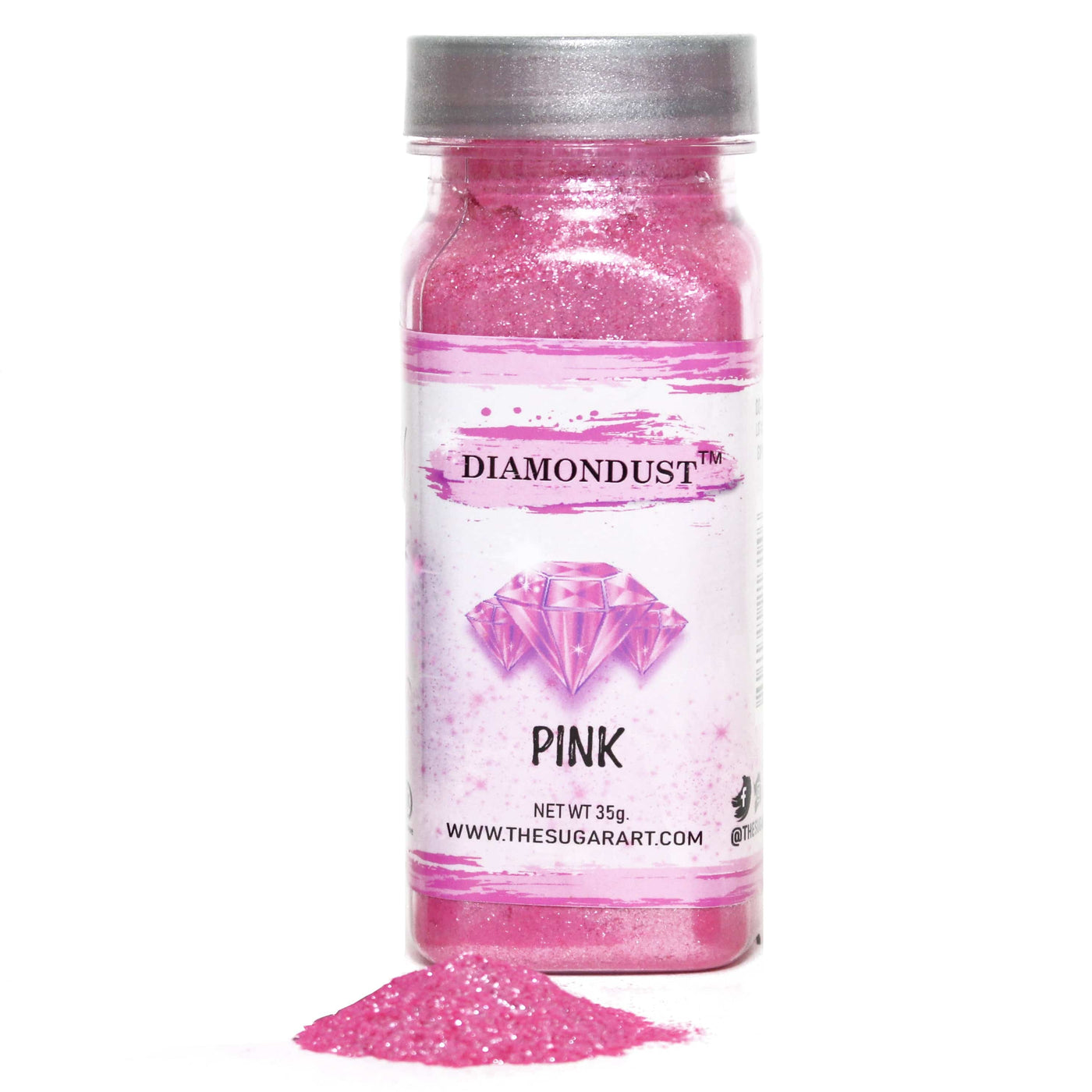 Hot Pink Edible Shimmer Flakes 4 Gram Jar