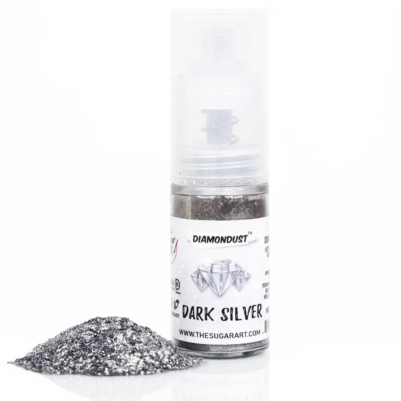 Black Edible Glitter Small Spray Bottle - The Sugar Art, Inc.