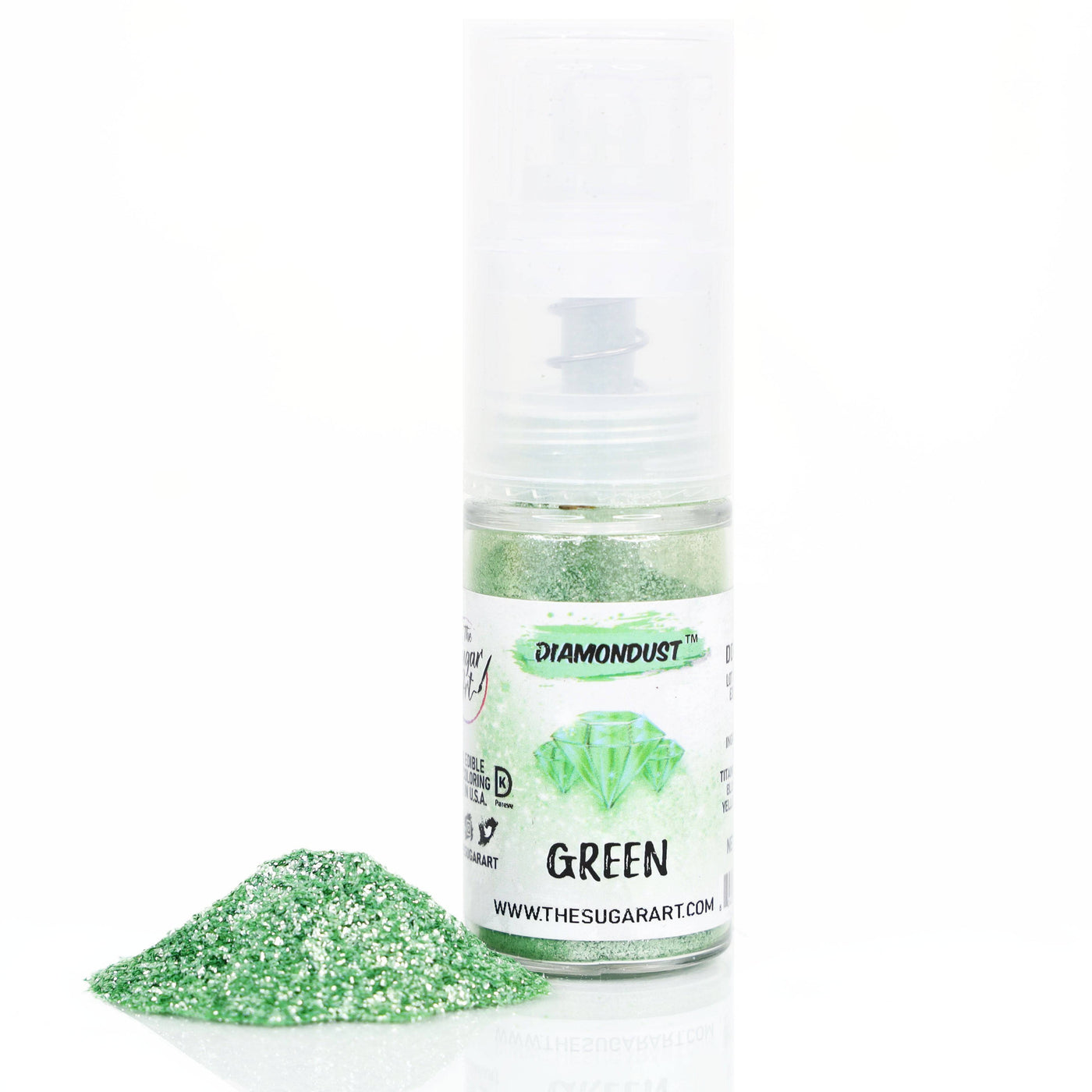Green Edible Glitter Small Spray Bottle - The Sugar Art, Inc.