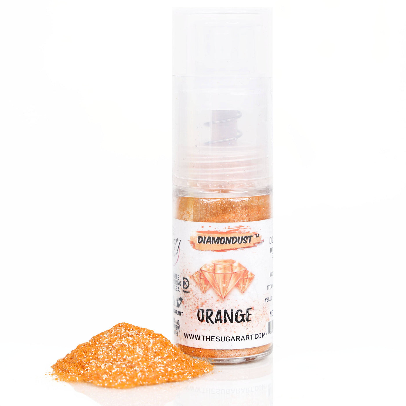 Orange Edible Glitter Small Spray Bottle - The Sugar Art, Inc.