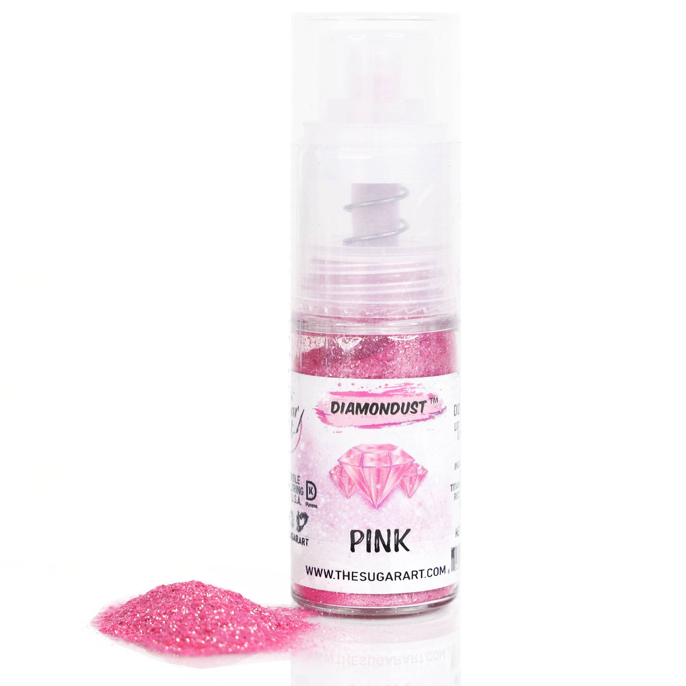 Pink Edible Glitter Small Spray Bottle - The Sugar Art, Inc.