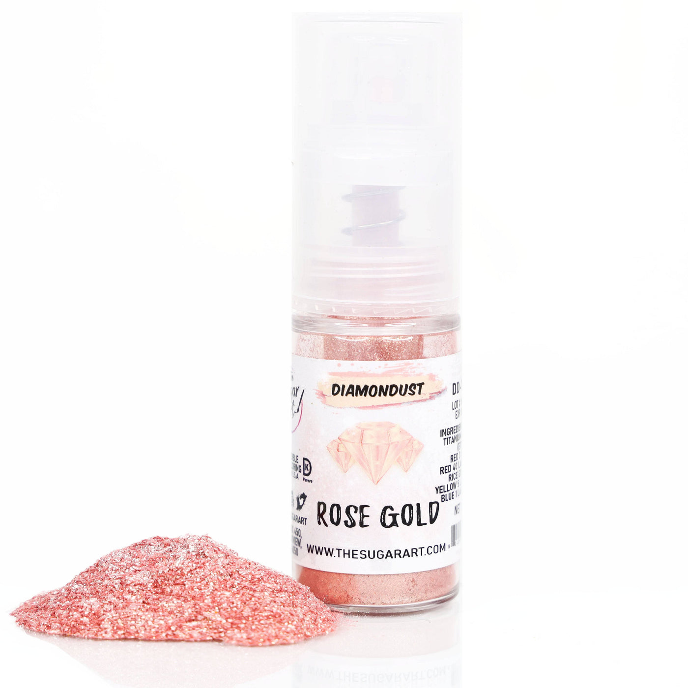 Rose Gold Edible Glitter Small Spray Bottle - The Sugar Art, Inc.