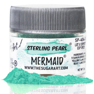 Mermaid Luster Dust - Edible Luster Dust - mermaid-luster-dust - best luster dust for cakes and cookies, blue luster dust, chocolate coloring, edible blue luster dust, edible luster dust, food grade luster dust, green, green luster dust, luster dust, luster dust for cakes, luster dust for chocolate, luster dust for cookies, luster dust for cookies and cakes, Newest Products, sterling pearl - The Sugar Art