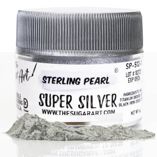 Super Silver Luster Dust - Edible Luster Dust - super-silver-luster-dust - best luster dust for cakes and cookies, edible luster dust, food grade luster dust, luster dust, luster dust for cakes, luster dust for chocolate, luster dust for cookies, luster dust for cookies and cakes, silver luster dust, sterling pearl - The Sugar Art