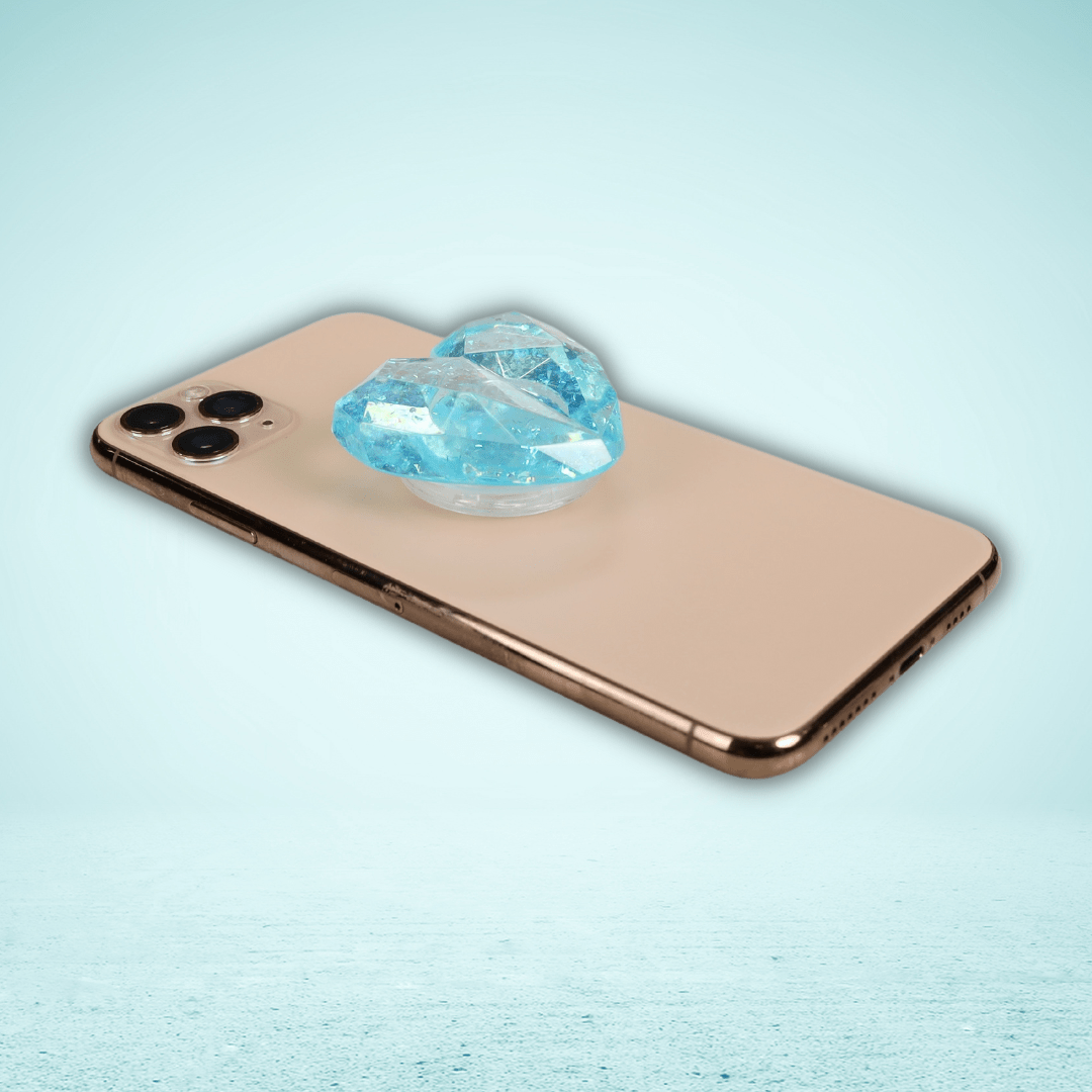 Teal Glitter Heart PopSocket The Sugar Art, Inc.