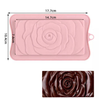 Rose Chocolate Bar Mold - Pink -  - rose-chocolate-bar-mold-pink - silicone - The Sugar Art