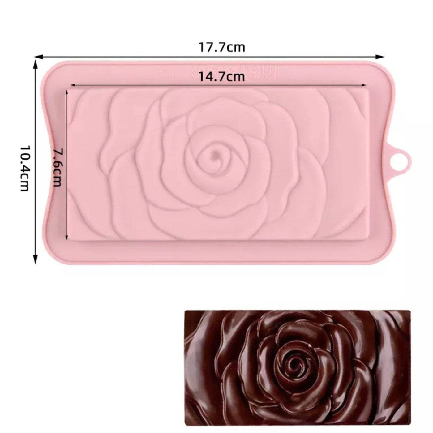 Rose Chocolate Bar Mold - Pink - The Sugar Art, Inc.
