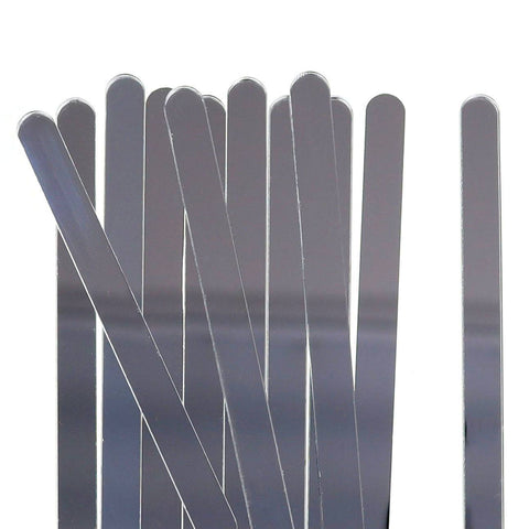 24 Metallic Silver Popsicle Sticks