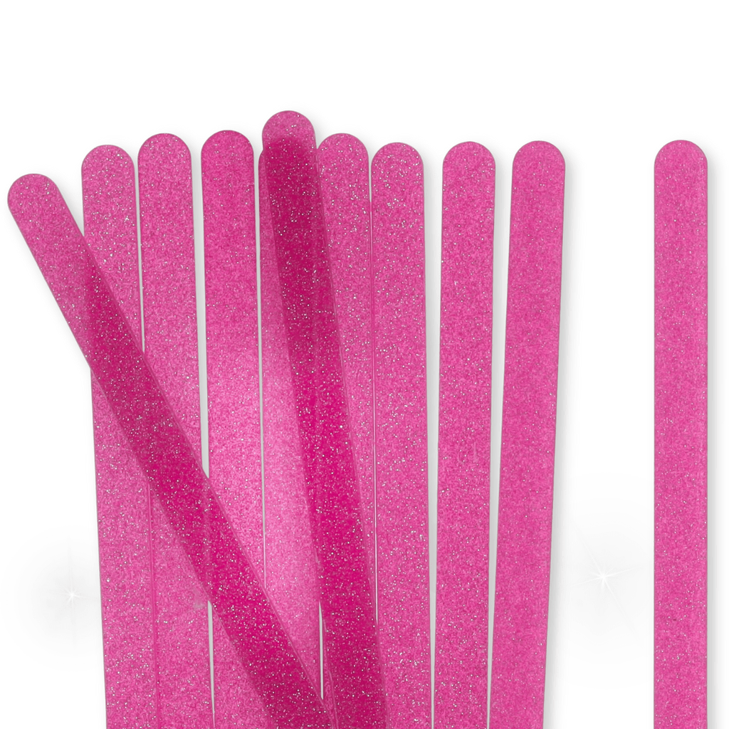 24 Pink Glitter Popsicle Sticks
